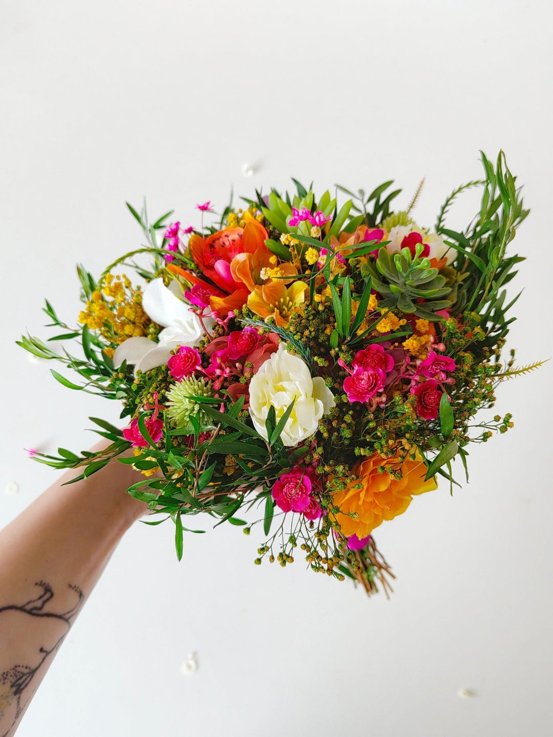 Tropical Bridal Bouquet: Aloha Hawaii Style, Summer Beach Wedding – handmade floral hair accessory by magaela