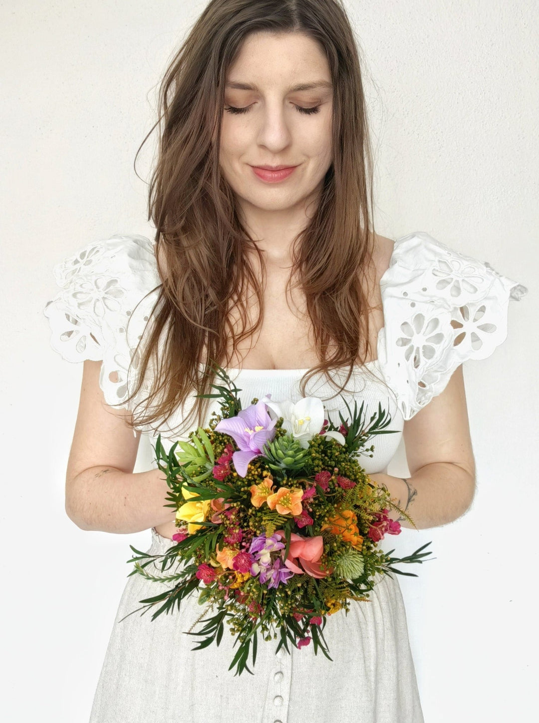 Tropical Bridal Bouquet: Aloha Hawaii Style Succulents, Beach Wedding – handmade floral hair accessory by magaela