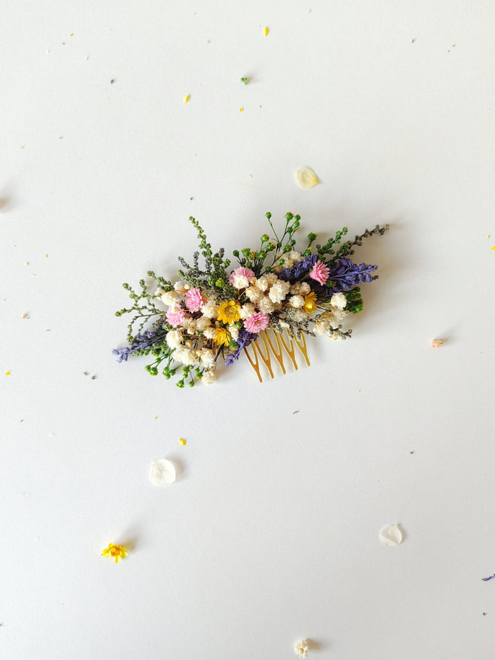 Wildflower Hair Comb: Bohemian Bridal Hair Accessory – handmade floral hair accessory by magaela
