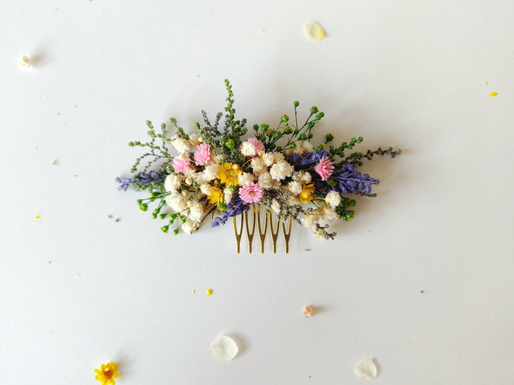 Wildflower Hair Comb: Bohemian Bridal Hair Accessory – handmade floral hair accessory by magaela