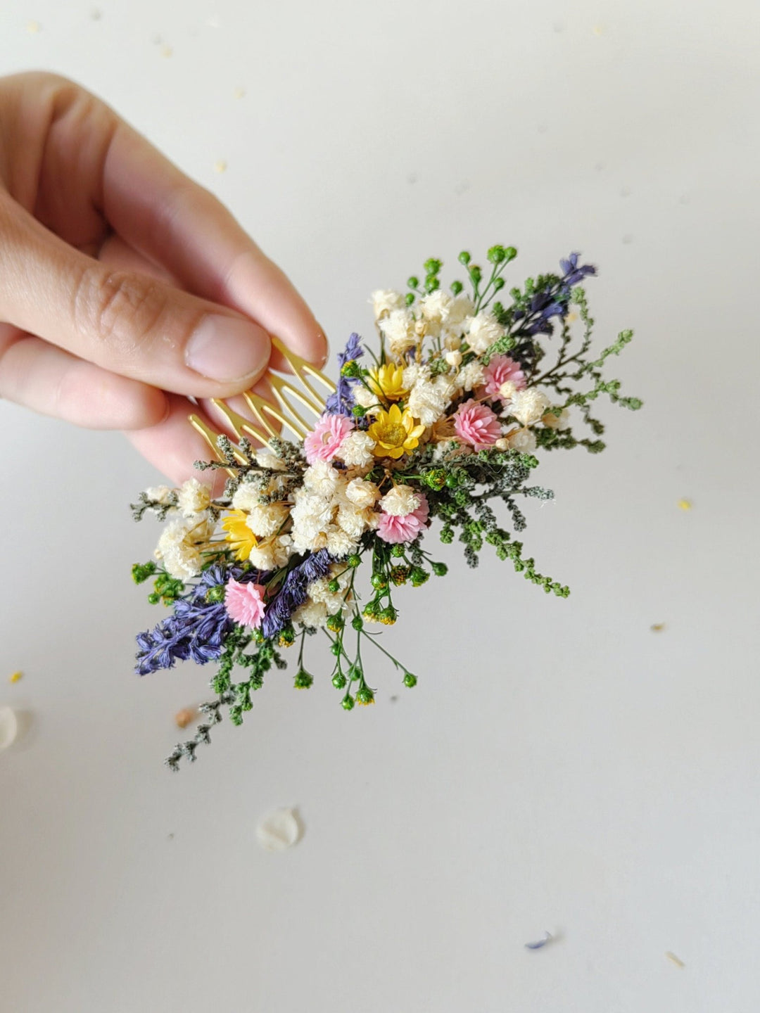 Wildflower Hair Comb: Bohemian Bridal Hair Accessory – handmade floral hair accessory by magaela