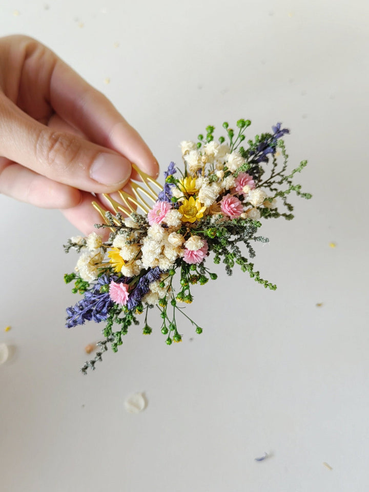 Wildflower Hair Comb: Bohemian Bridal Hair Accessory – handmade floral hair accessory by magaela