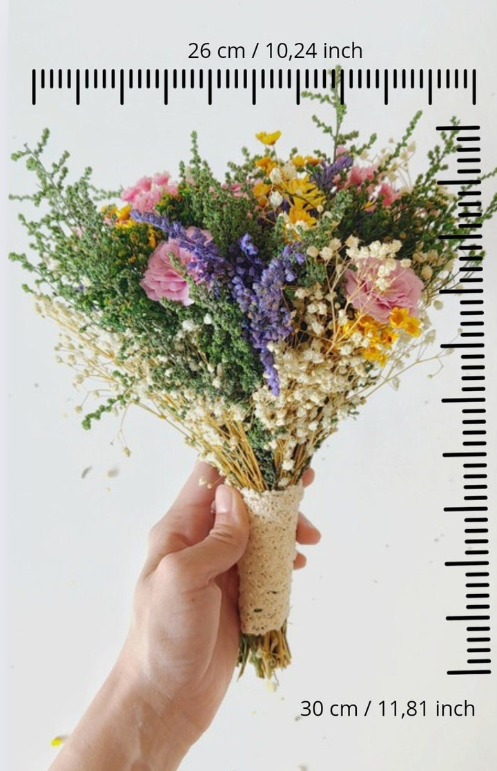 Wildflower Bridal Bouquet: Summer Meadow Wedding, Cottagecore Style – handmade floral hair accessory by magaela