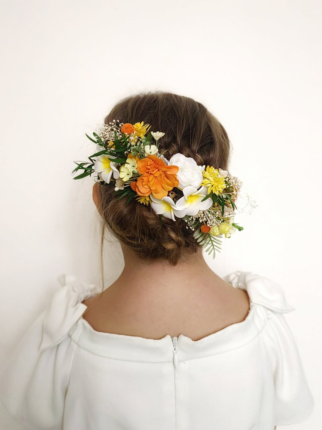 Plumeria Hair Comb & Boutonniere Set: Tropical Beach Wedding – handmade floral hair accessory by magaela