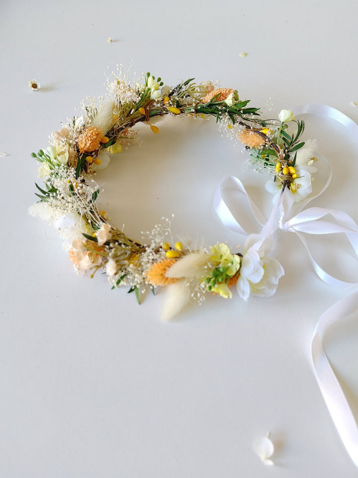 Plumeria Flower Wreath: Boho Bridal Hair, Summer Wedding – handmade floral hair accessory by magaela