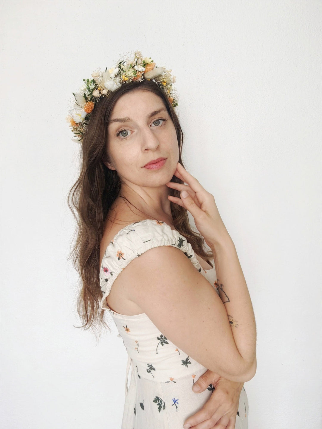 Plumeria Flower Wreath: Boho Bridal Hair, Summer Wedding – handmade floral hair accessory by magaela