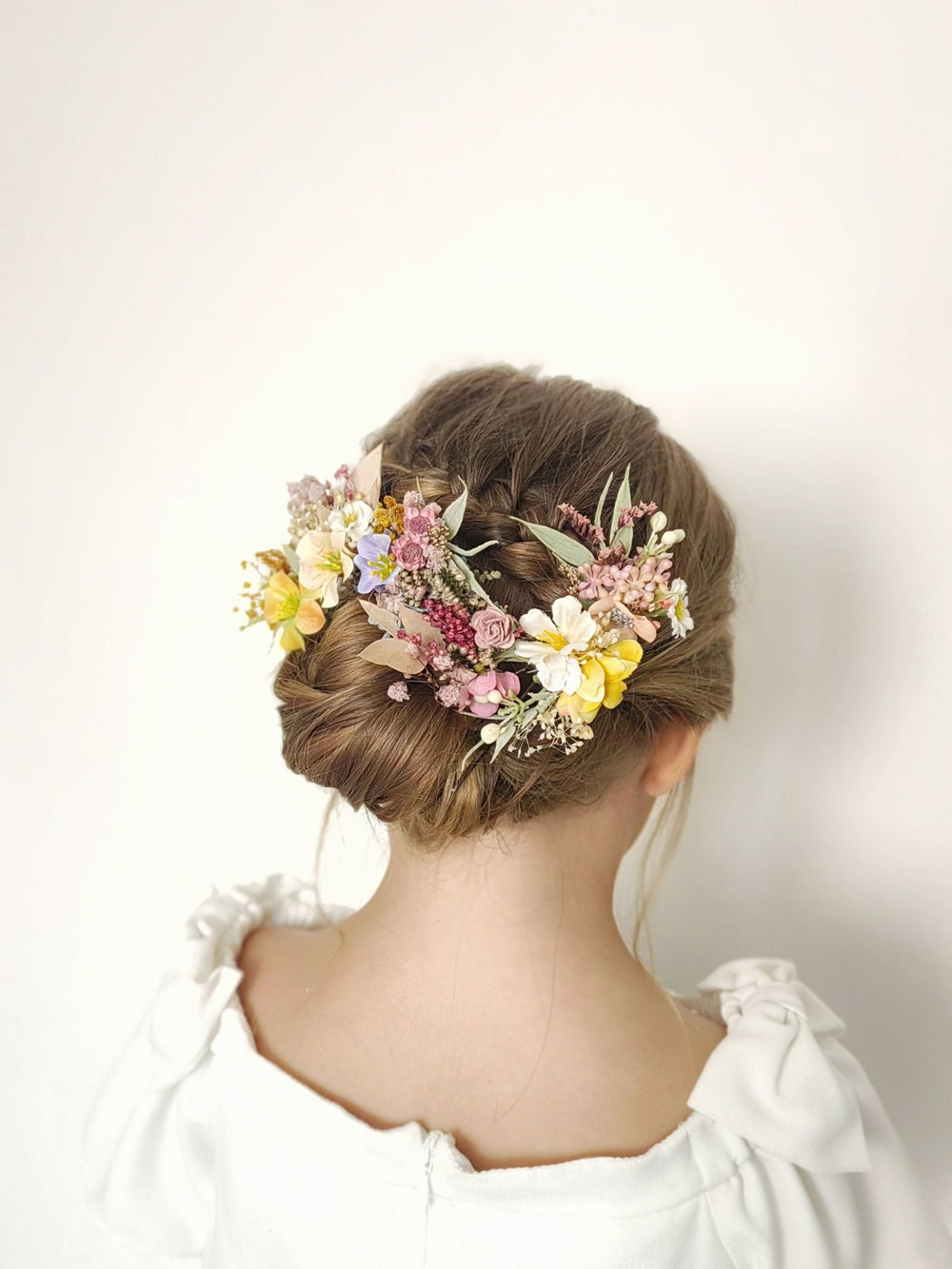 Pastel Flower Hair Pins: Boho Wedding Hair Accessories – handmade floral hair accessory by magaela