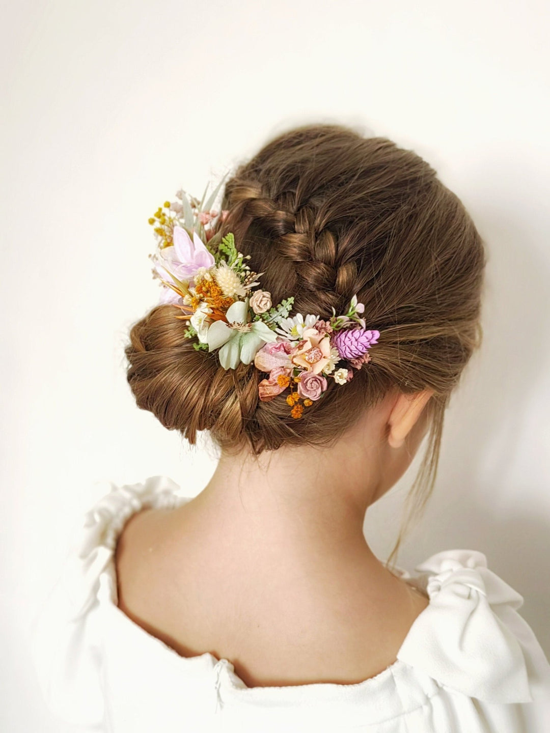 Wildflower Hair Pins: Pastel Rainbow Meadow Hair Accessories – handmade floral hair accessory by magaela