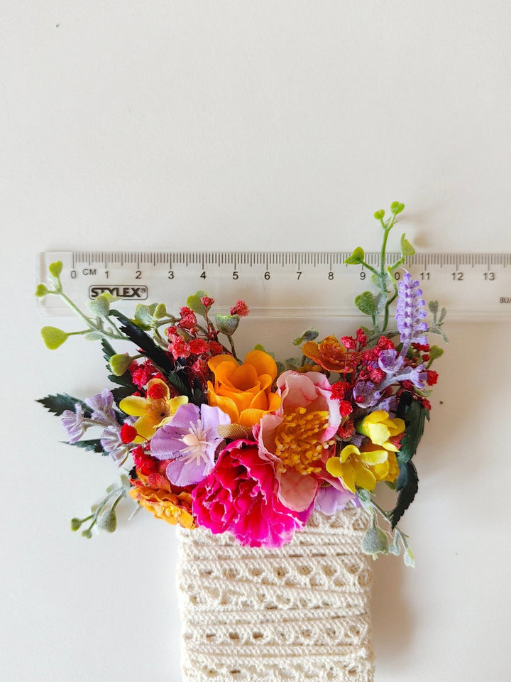 Boho Groom Boutonniere: Colorful Frida Flower Corsage – handmade floral hair accessory by magaela