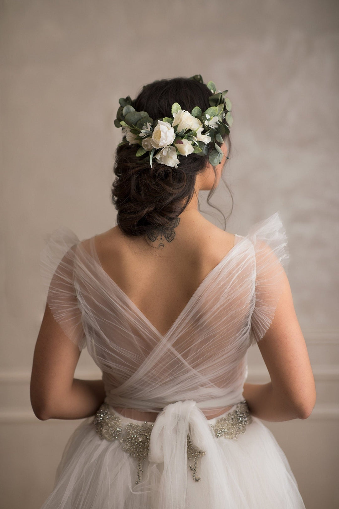 Eucalyptus Flower Crown: Greenery Bridal Hair Wreath – handmade floral hair accessory by magaela