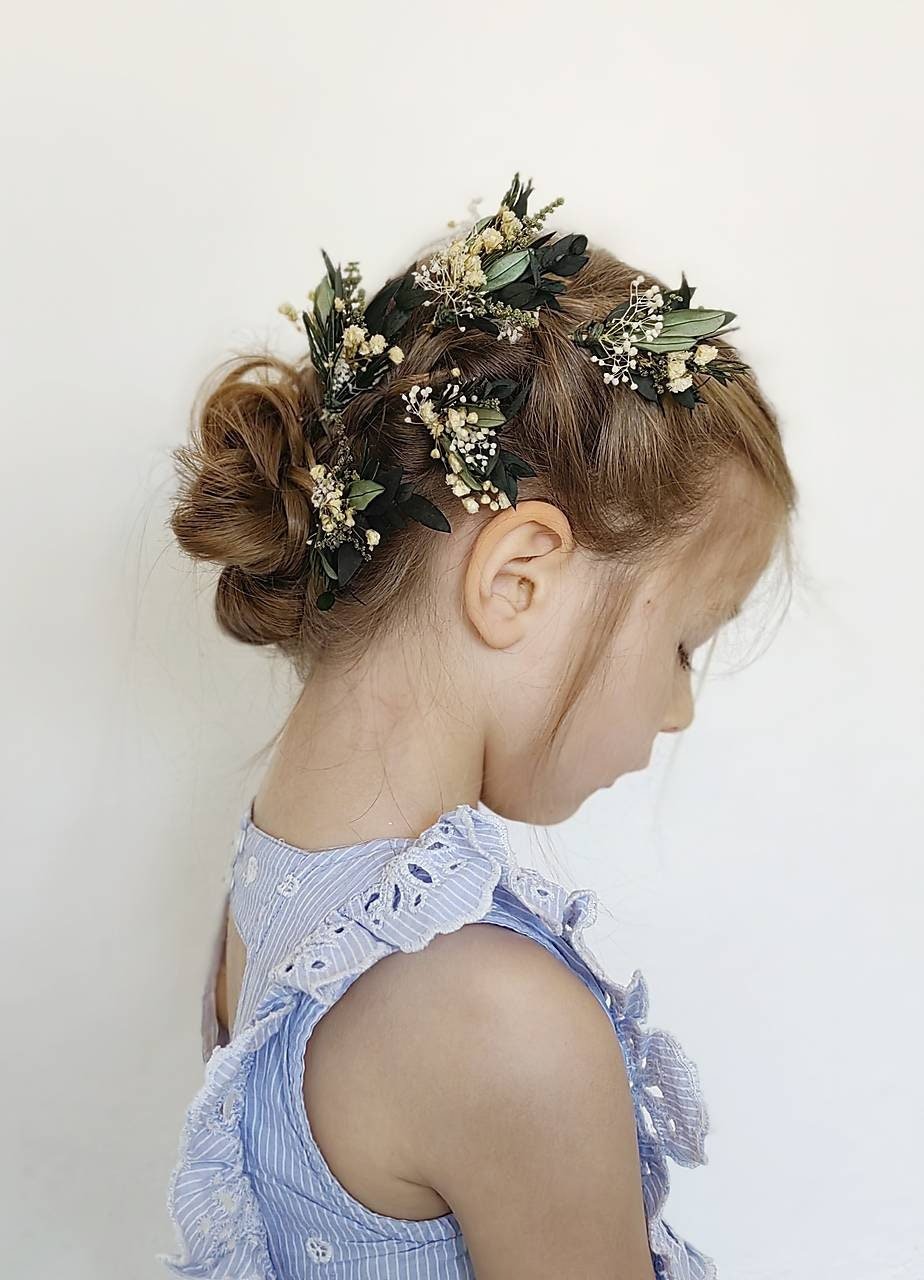 Eucalyptus Wedding Floral Set: Olive, Rosemary, Baby's Breath – handmade floral hair accessory by magaela