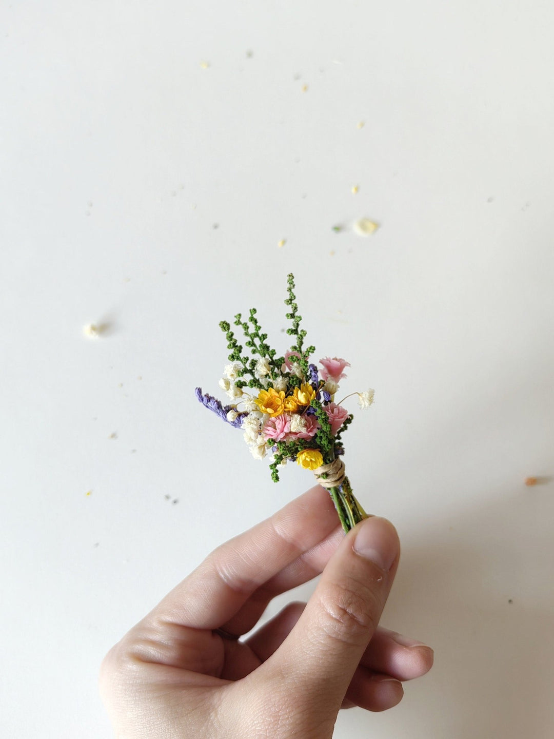 Wildflower Boutonniere: Colorful Meadow Wedding Corsage – handmade floral hair accessory by magaela
