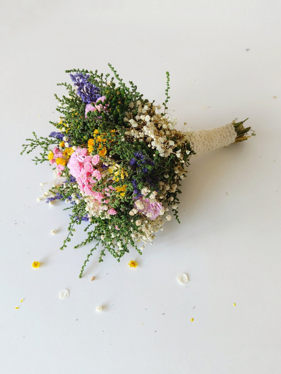 Wildflower Bridal Bouquet: Summer Meadow Wedding, Cottagecore Style – handmade floral hair accessory by magaela