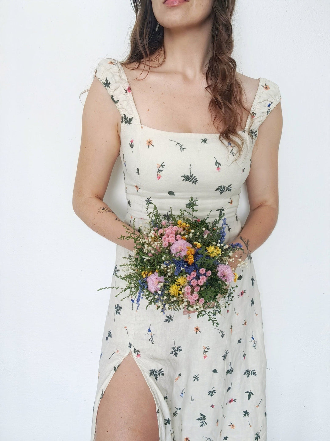 Wildflower Bridal Bouquet: Summer Meadow Wedding, Cottagecore Style – handmade floral hair accessory by magaela