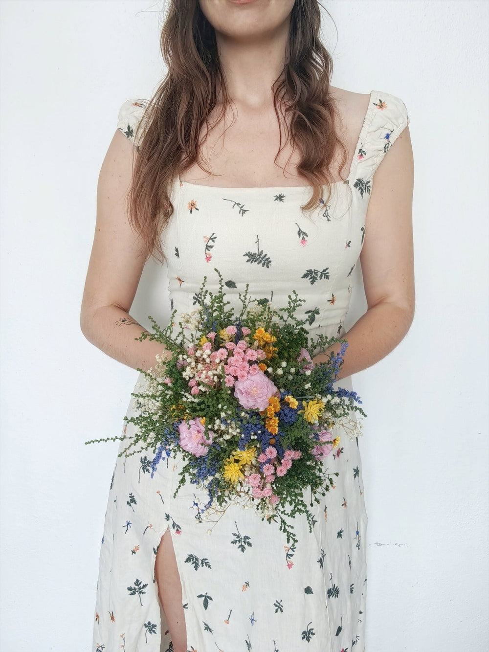 Wildflower Bridal Bouquet: Summer Meadow Wedding, Cottagecore Style – handmade floral hair accessory by magaela