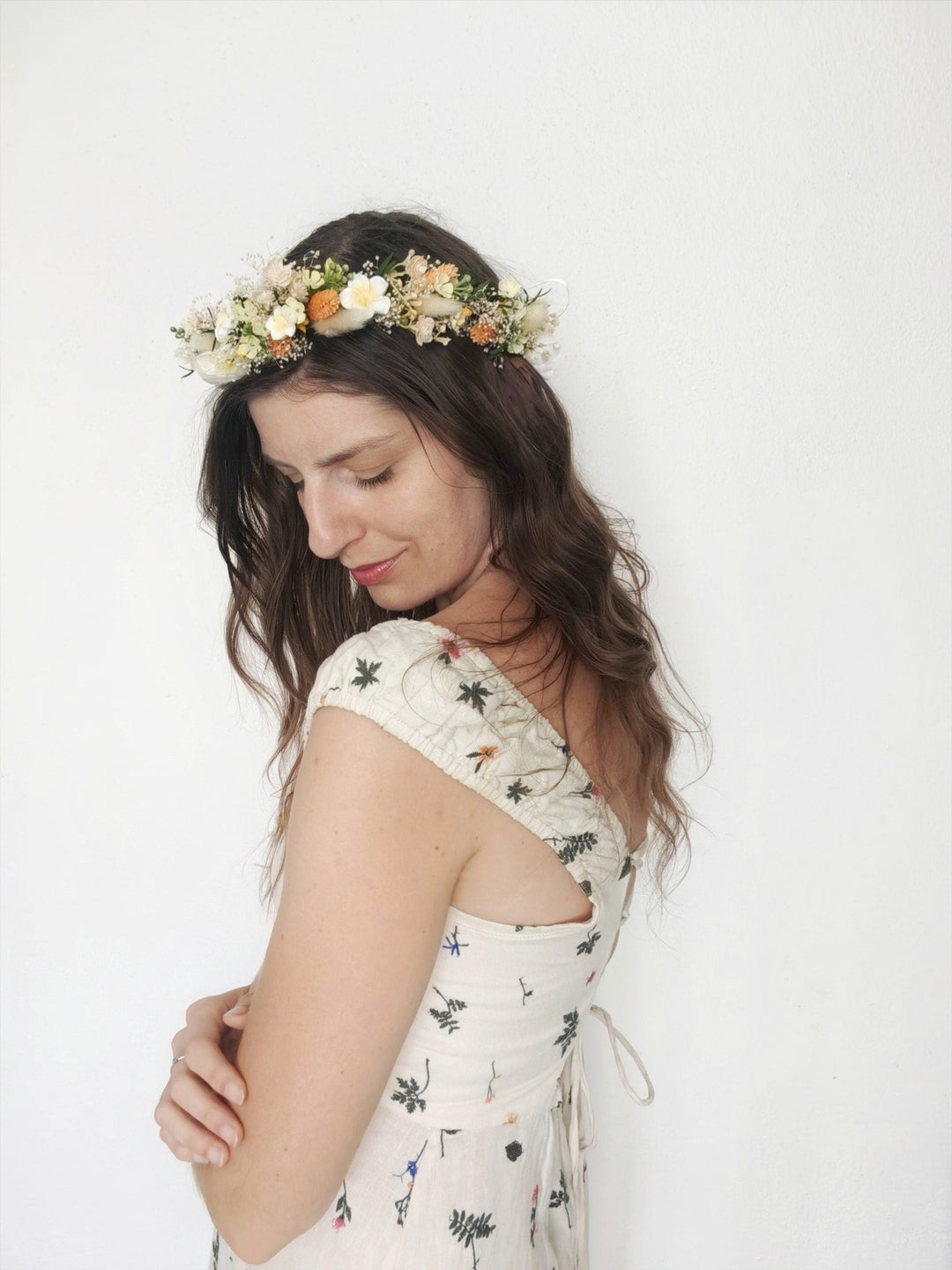 Plumeria Flower Wreath: Boho Bridal Hair, Summer Wedding – handmade floral hair accessory by magaela