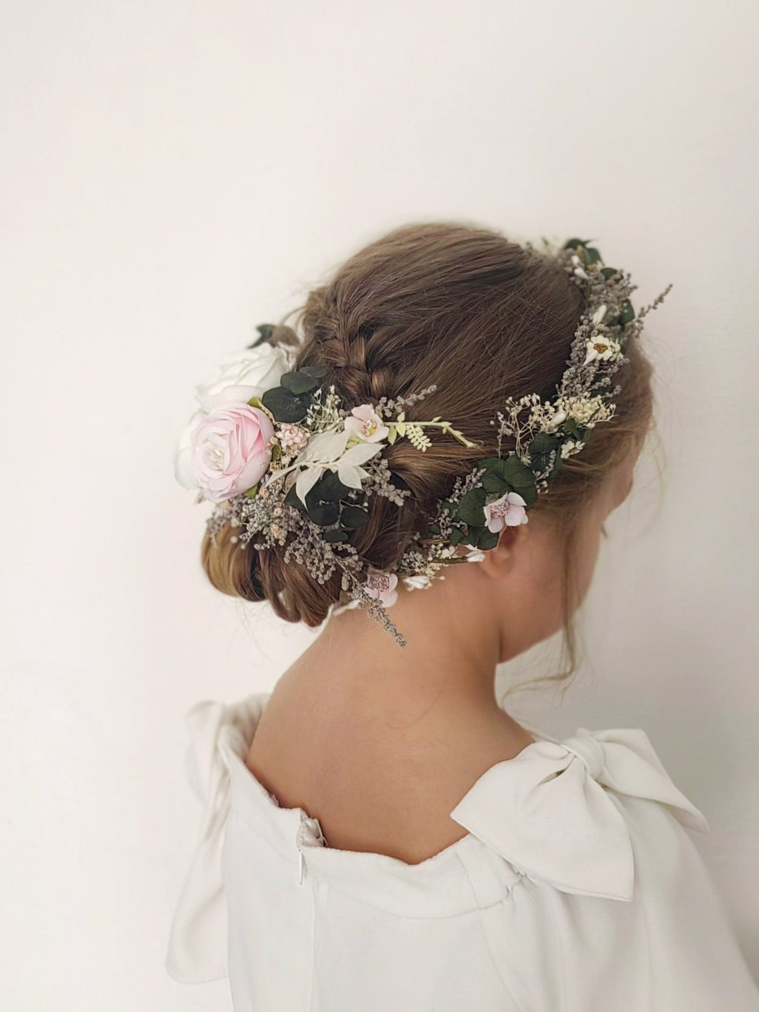Boho Wedding Flower Crown: Romantic Hair Wreath with Comb – handmade floral hair accessory by magaela