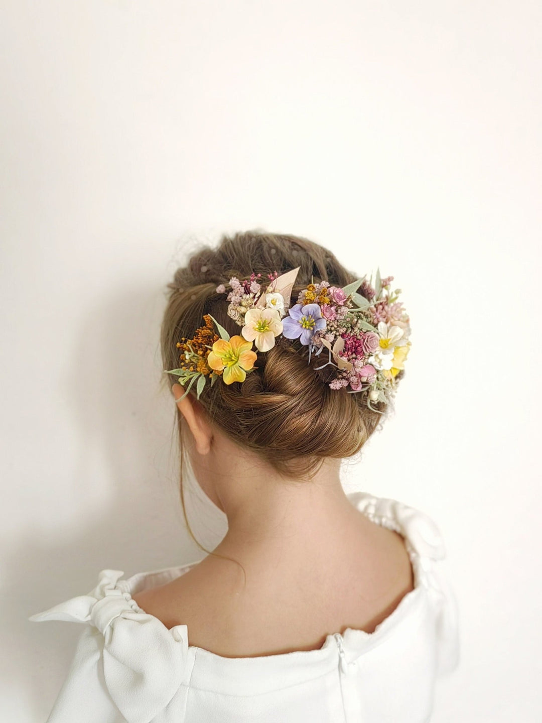Pastel Flower Hair Pins: Boho Wedding Hair Accessories – handmade floral hair accessory by magaela