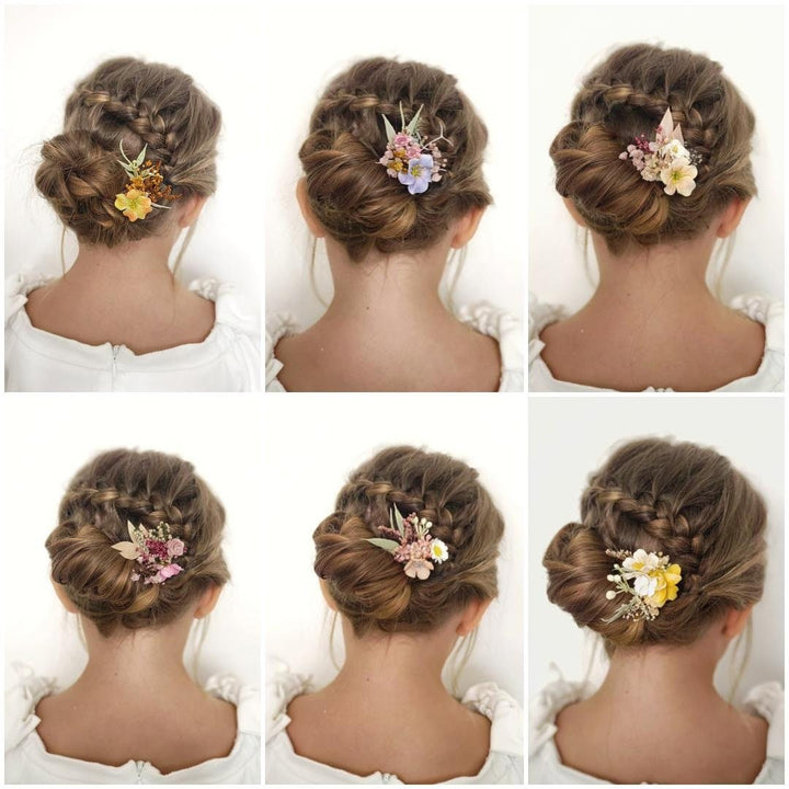 Pastel Flower Hair Pins: Boho Wedding Hair Accessories – handmade floral hair accessory by magaela