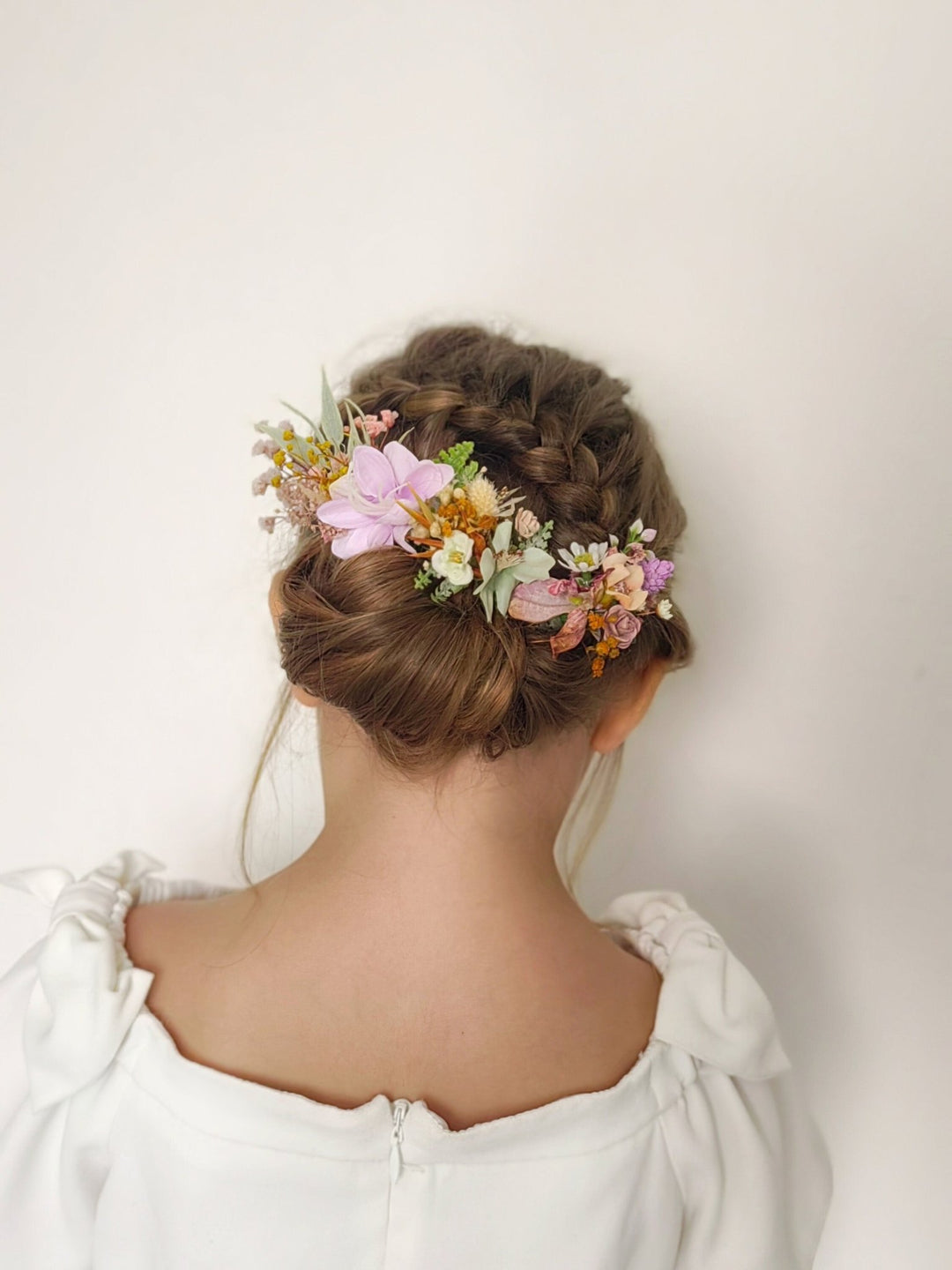 Wildflower Hair Pins: Pastel Rainbow Meadow Hair Accessories – handmade floral hair accessory by magaela