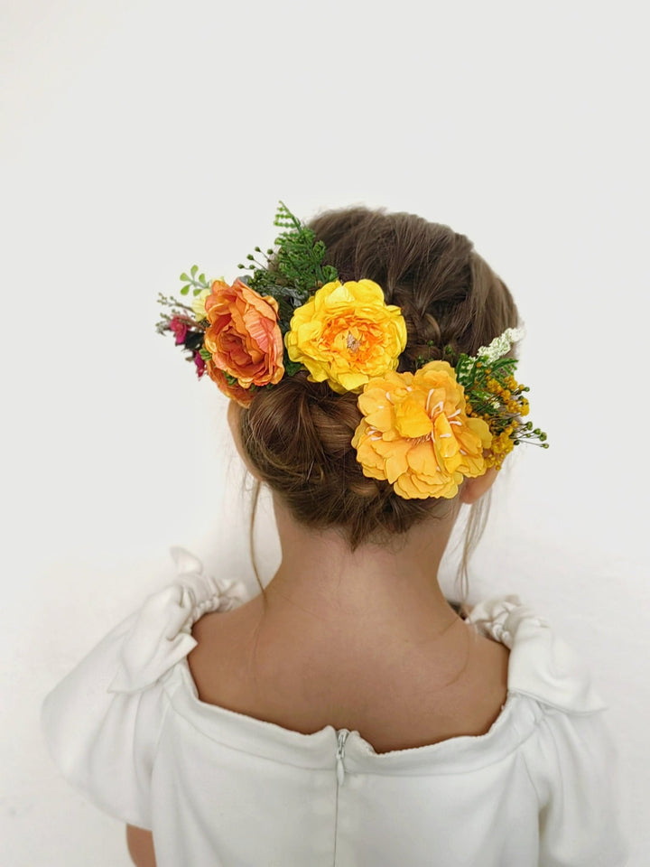 Frida Style Flower Hairpins: Colorful Boho Wedding Hair Accessories – handmade floral hair accessory by magaela