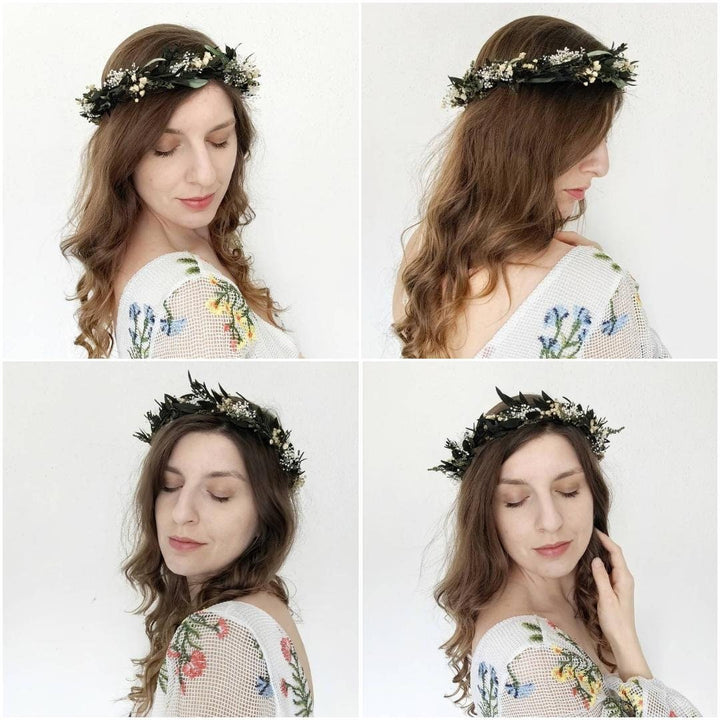 Eucalyptus Wedding Floral Set: Olive, Rosemary, Baby's Breath – handmade floral hair accessory by magaela