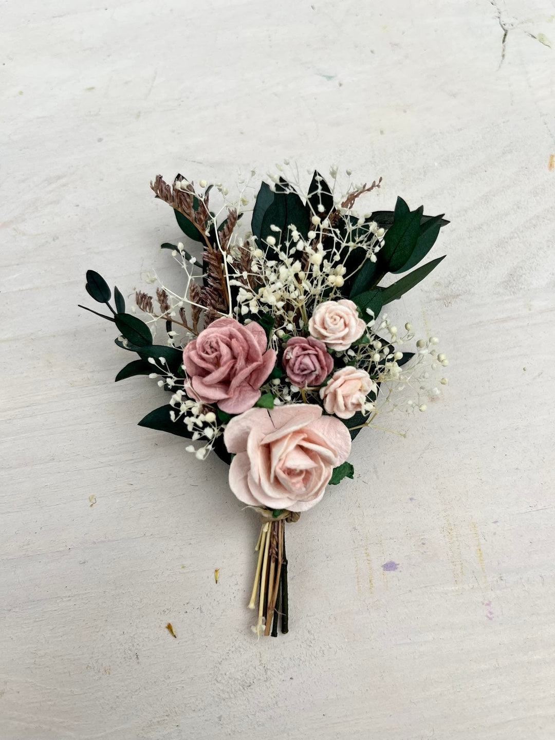 Dusty Pink Rose Hair Comb: Romantic Wedding Headpiece – handmade floral hair accessory by magaela