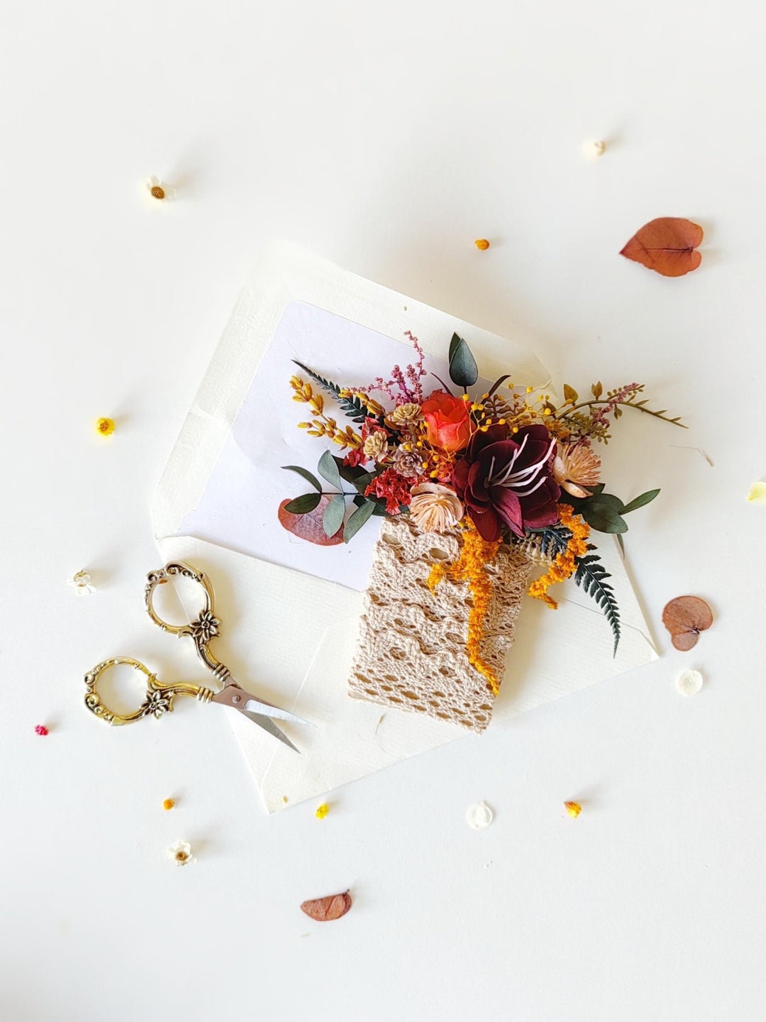 Autumn Pocket Boutonniere: Rustic Burgundy Fall Wedding Accessory – handmade floral hair accessory by magaela