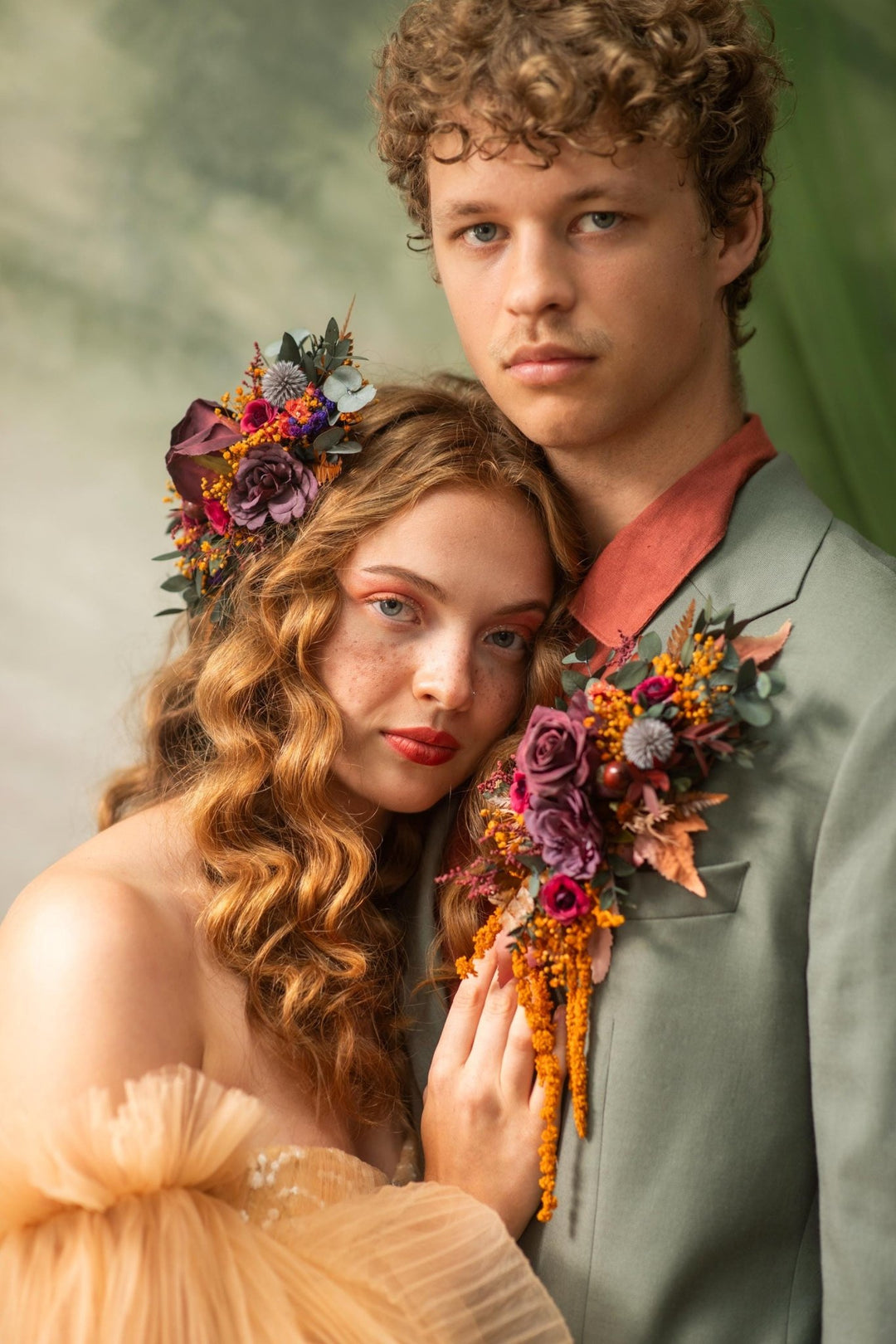 Purple Flower Hair Clip: Boho Wedding Bridal Hair Accessory – handmade floral hair accessory by magaela