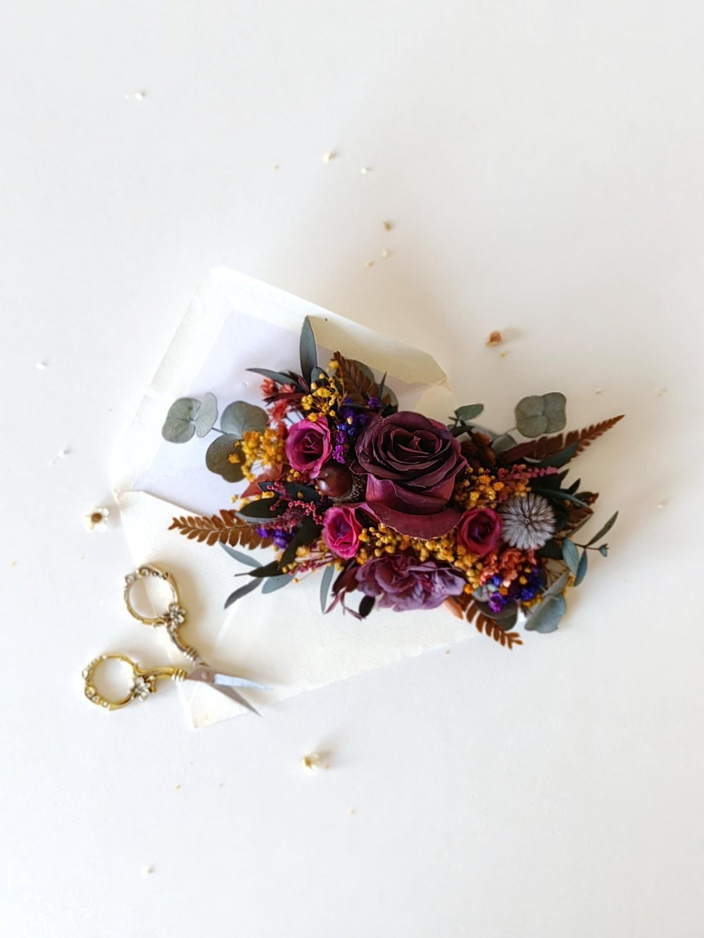 Purple Flower Hair Clip: Boho Wedding Bridal Hair Accessory – handmade floral hair accessory by magaela