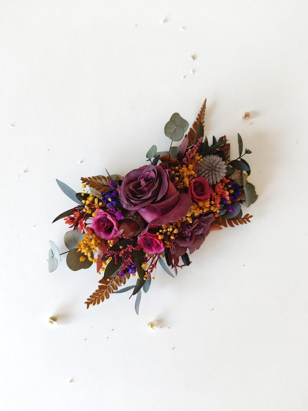 Purple Flower Hair Clip: Boho Wedding Bridal Hair Accessory – handmade floral hair accessory by magaela