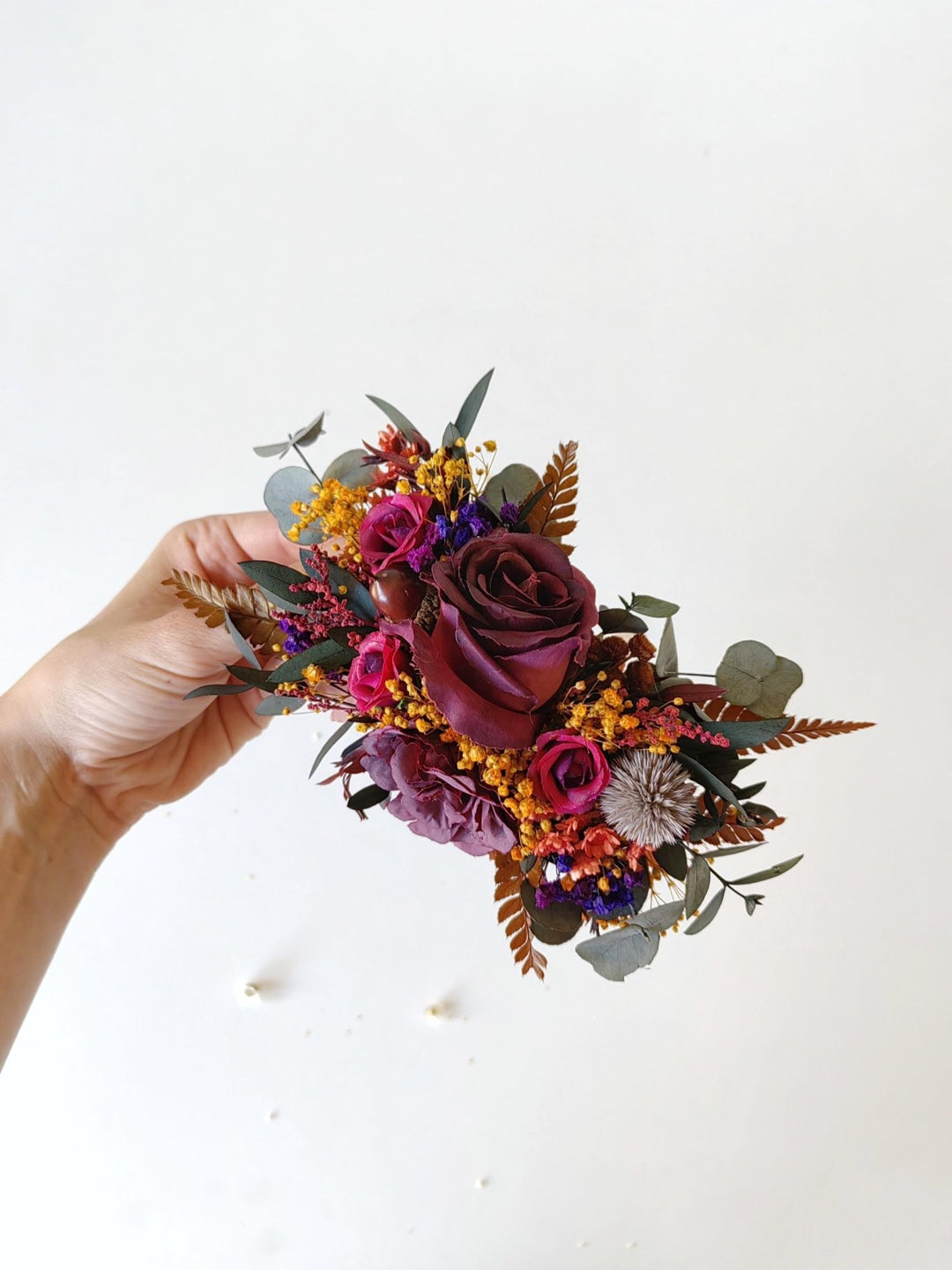 Purple Flower Hair Clip: Boho Wedding Bridal Hair Accessory – handmade floral hair accessory by magaela