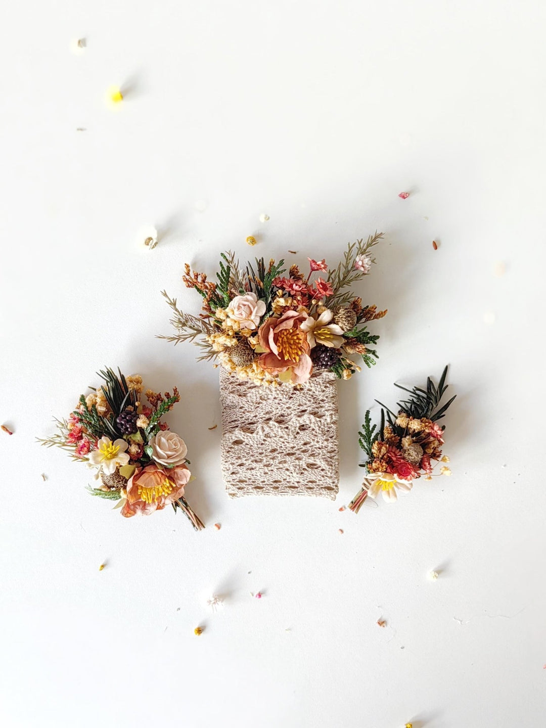 Fall Wedding Boutonniere: Rustic Groom Corsage, Preserved Flowers – handmade floral hair accessory by magaela