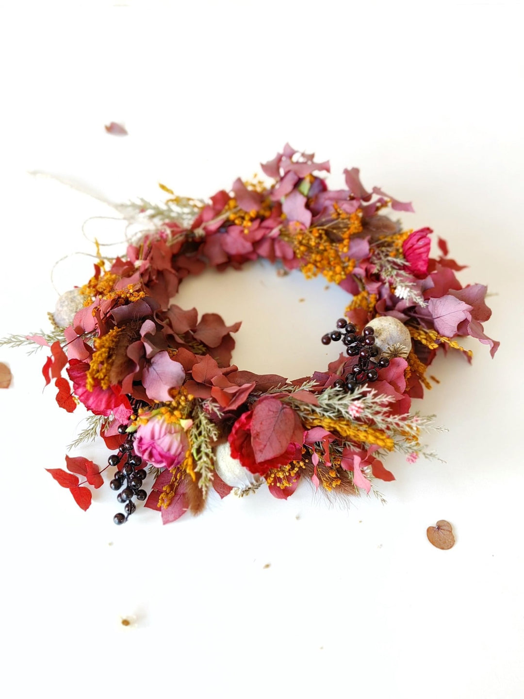 Boho Autumn Flower Crown: Woodland Wedding Hair Wreath – handmade floral hair accessory by magaela