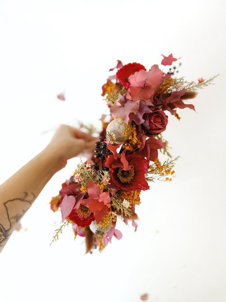 Boho Autumn Flower Crown: Woodland Wedding Hair Wreath – handmade floral hair accessory by magaela