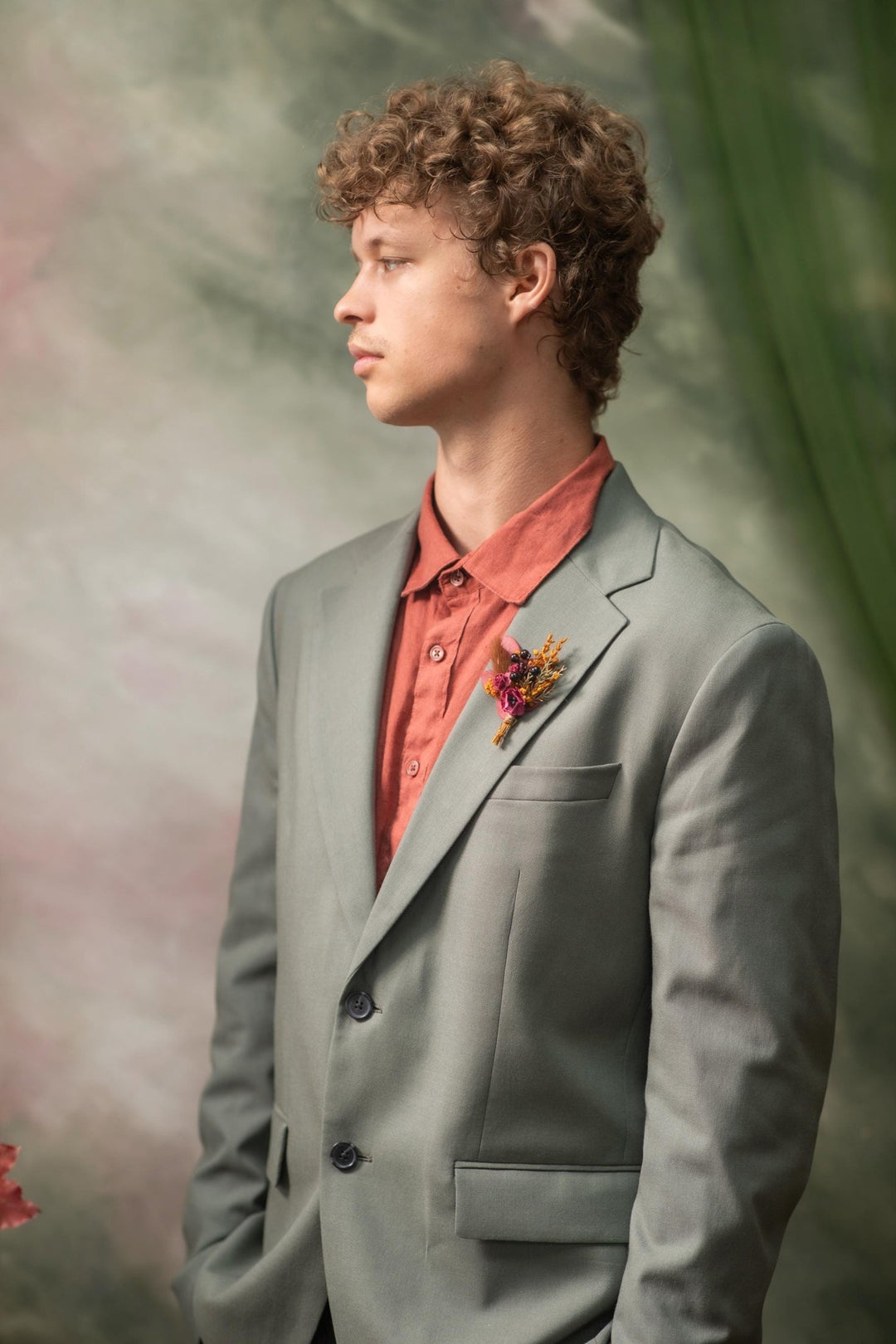 Autumn Flower Boutonniere: Rustic Wedding Groom Accessory – handmade floral hair accessory by magaela