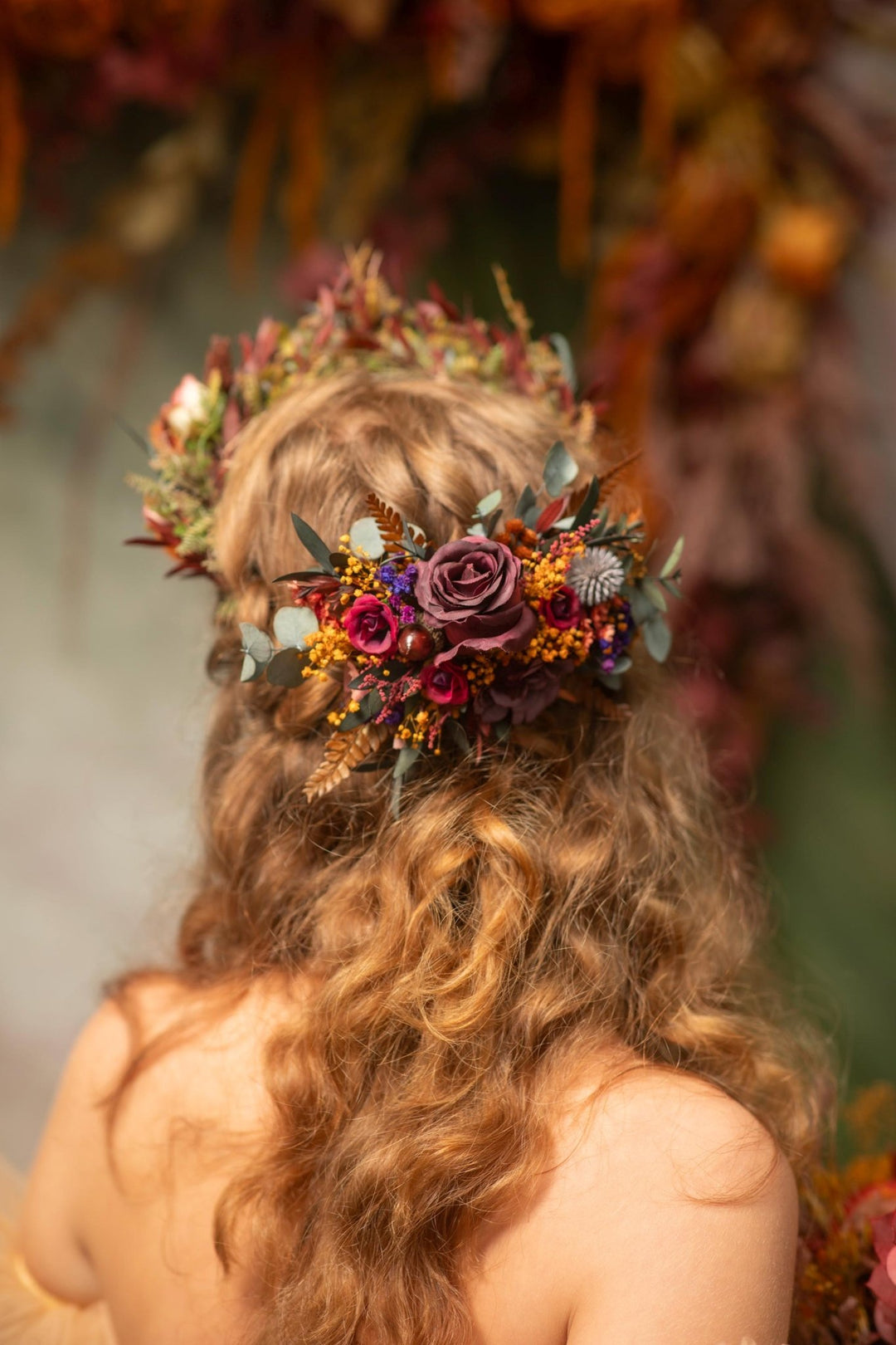 Purple Flower Hair Clip: Boho Wedding Bridal Hair Accessory – handmade floral hair accessory by magaela