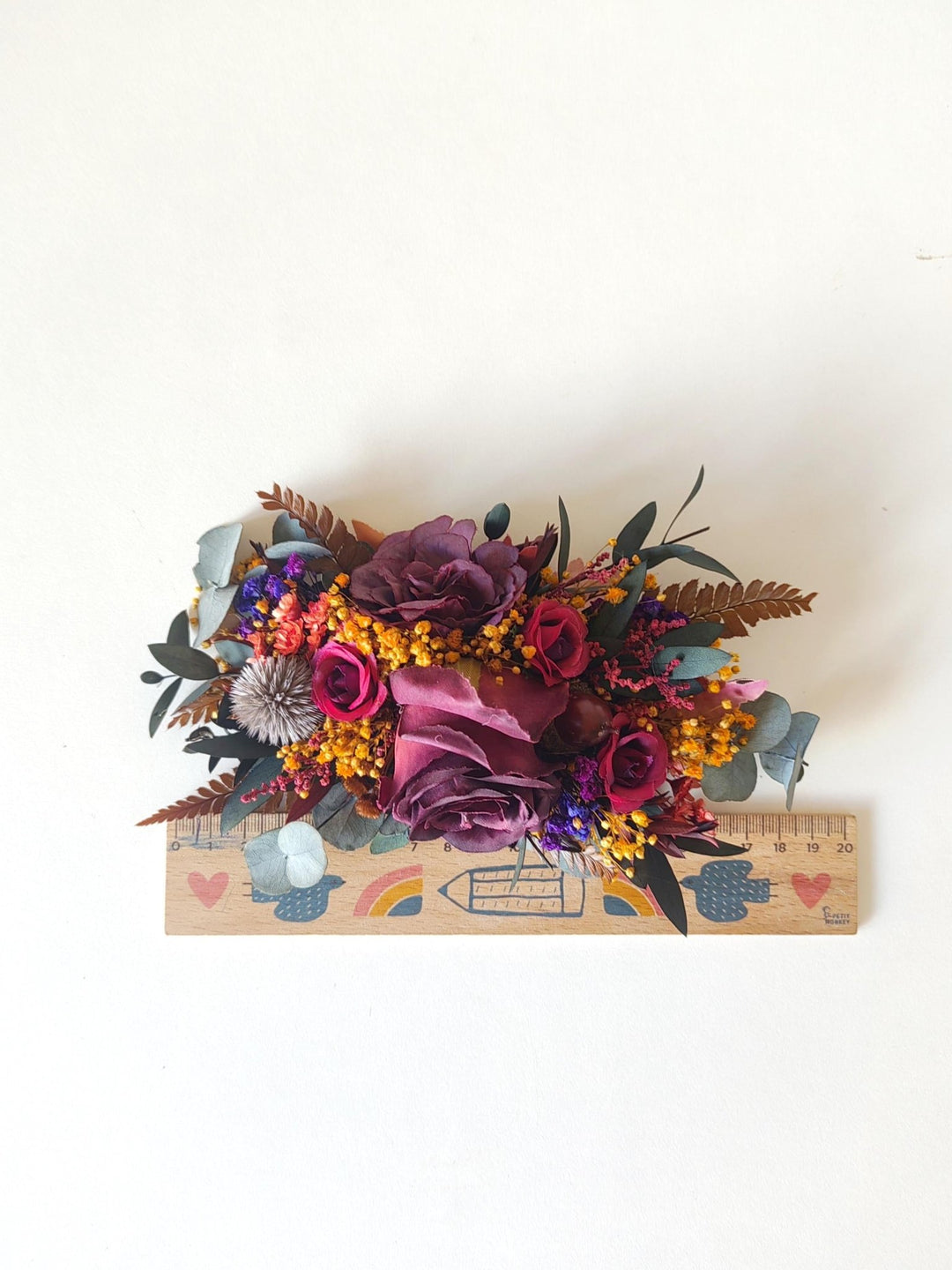 Purple Flower Hair Clip: Boho Wedding Bridal Hair Accessory – handmade floral hair accessory by magaela