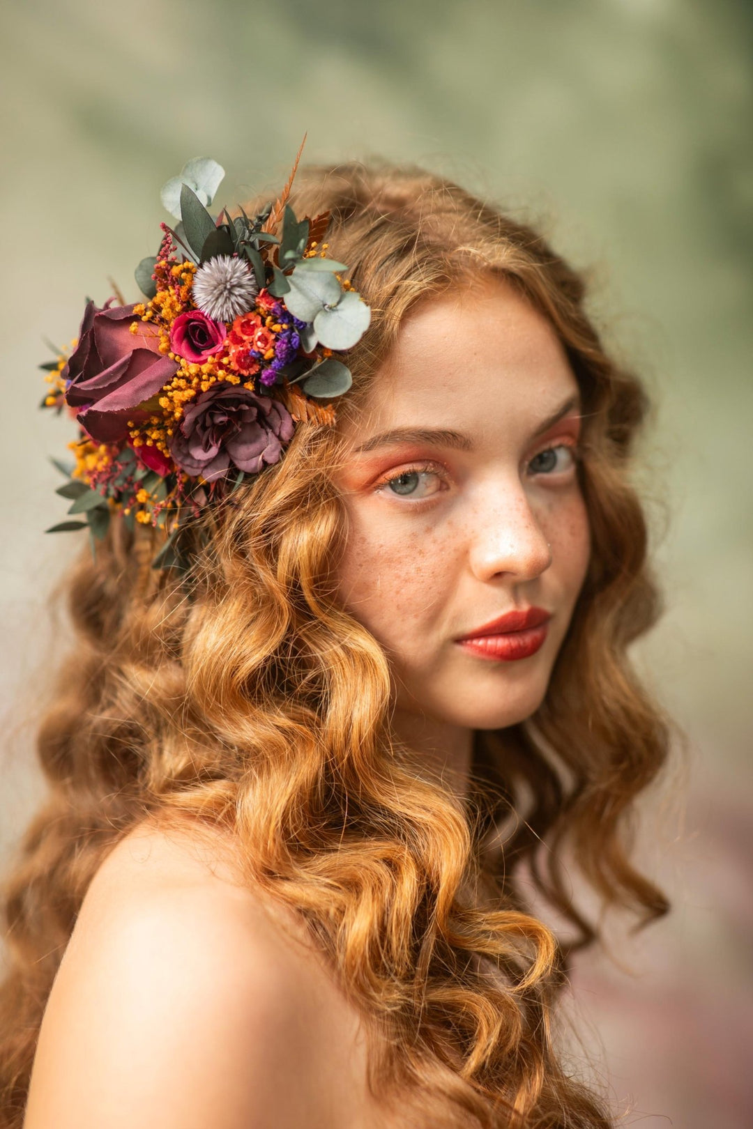 Purple Flower Hair Clip: Boho Wedding Bridal Hair Accessory – handmade floral hair accessory by magaela