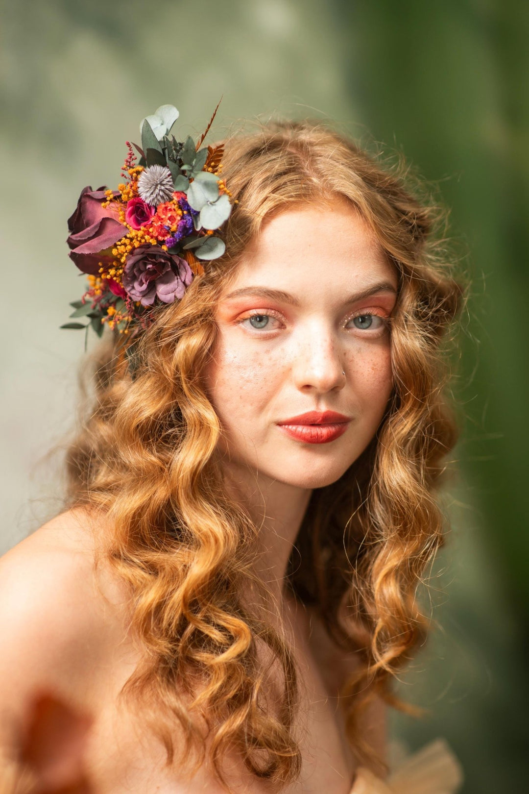 Purple Flower Hair Clip: Boho Wedding Bridal Hair Accessory – handmade floral hair accessory by magaela