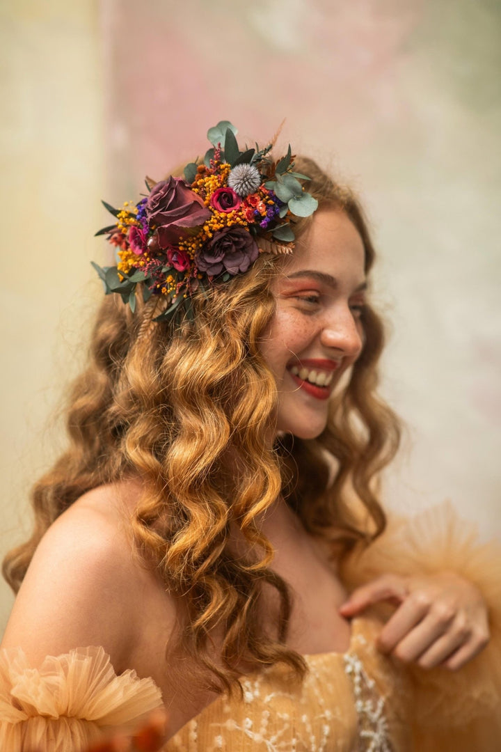 Purple Flower Hair Clip: Boho Wedding Bridal Hair Accessory – handmade floral hair accessory by magaela