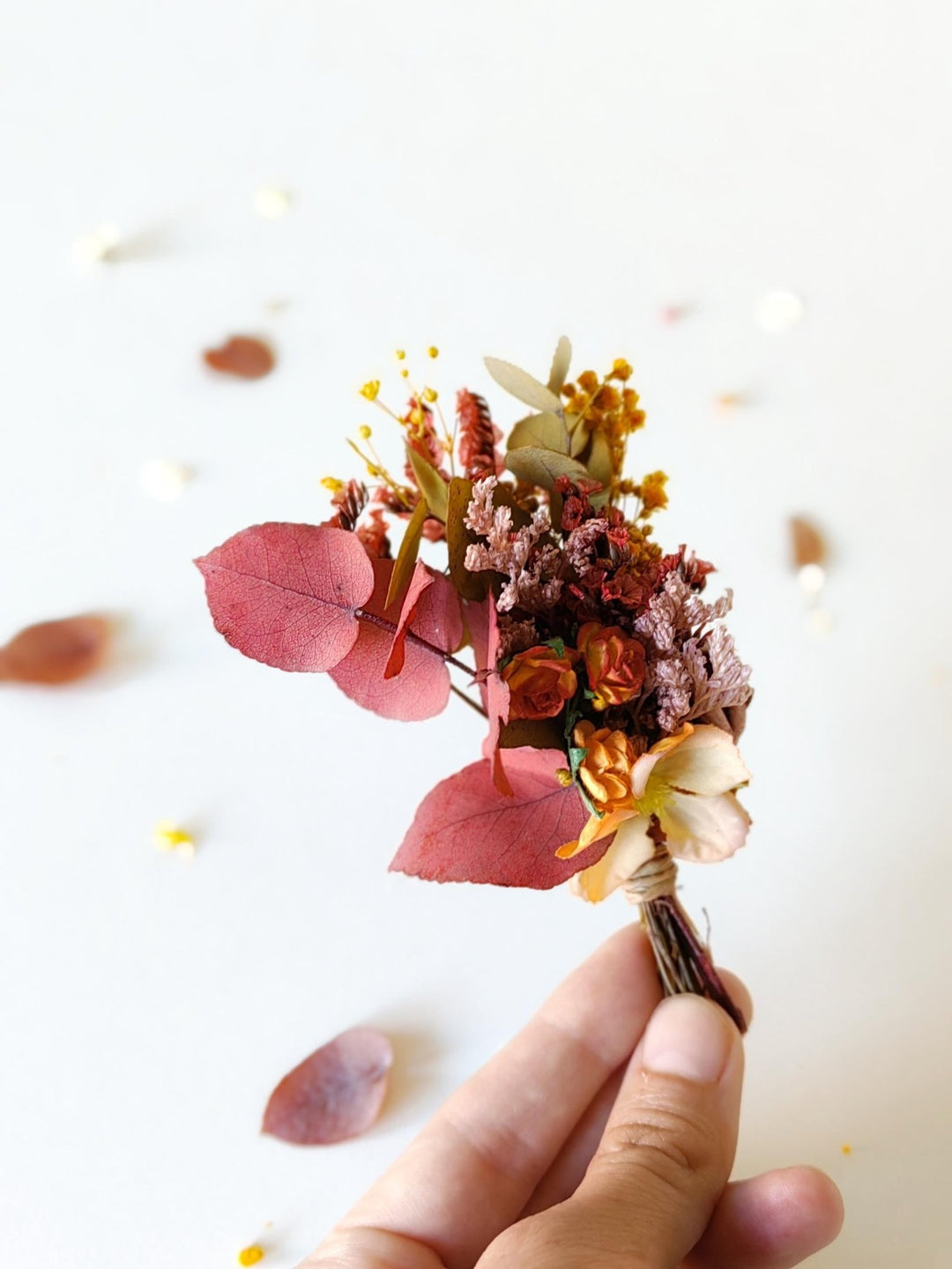 Autumn Boho Groom Boutonniere: Rustic Fall Wedding Accessory – handmade floral hair accessory by magaela