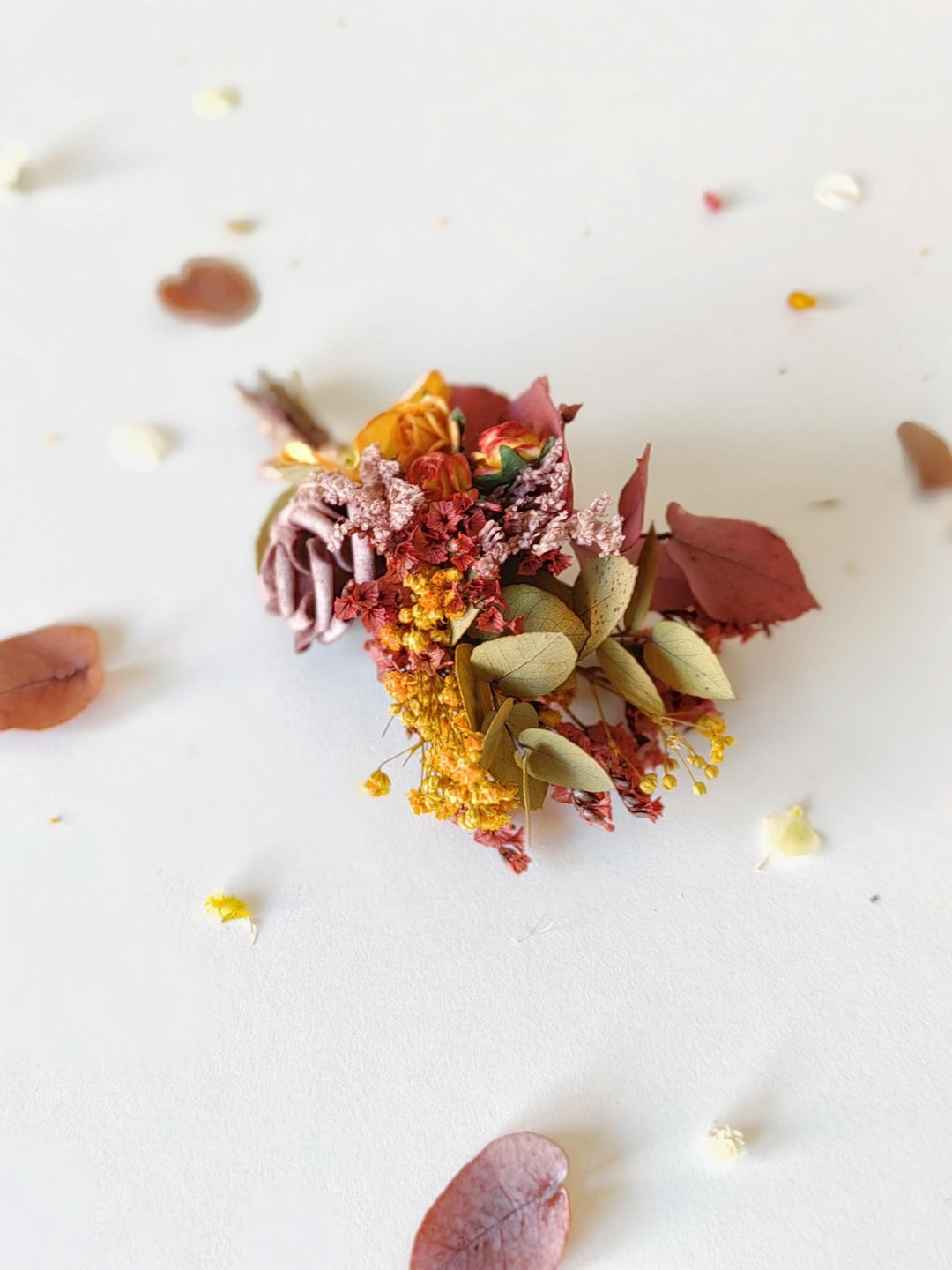 Autumn Boho Groom Boutonniere: Rustic Fall Wedding Accessory – handmade floral hair accessory by magaela