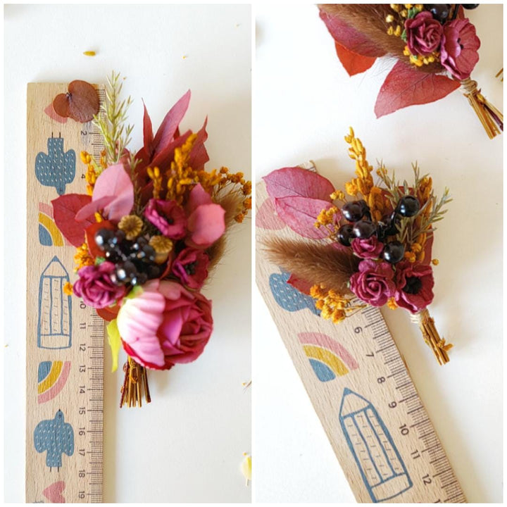 Autumn Flower Boutonniere: Rustic Wedding Groom Accessory – handmade floral hair accessory by magaela