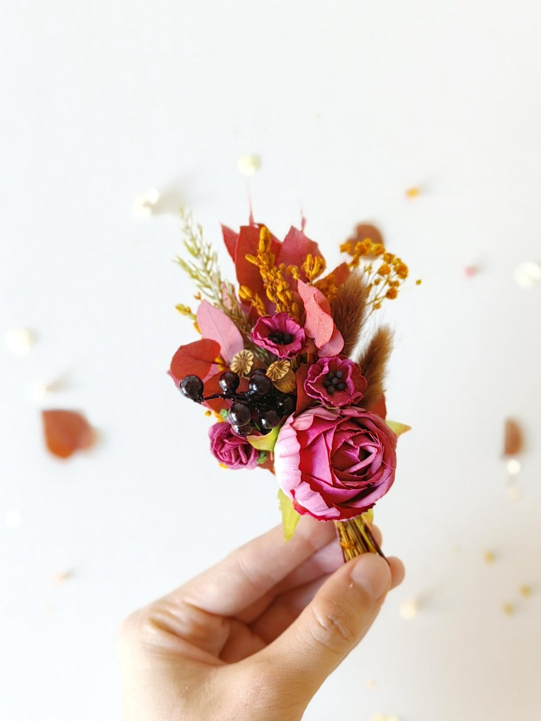 Autumn Flower Boutonniere: Rustic Wedding Groom Accessory – handmade floral hair accessory by magaela
