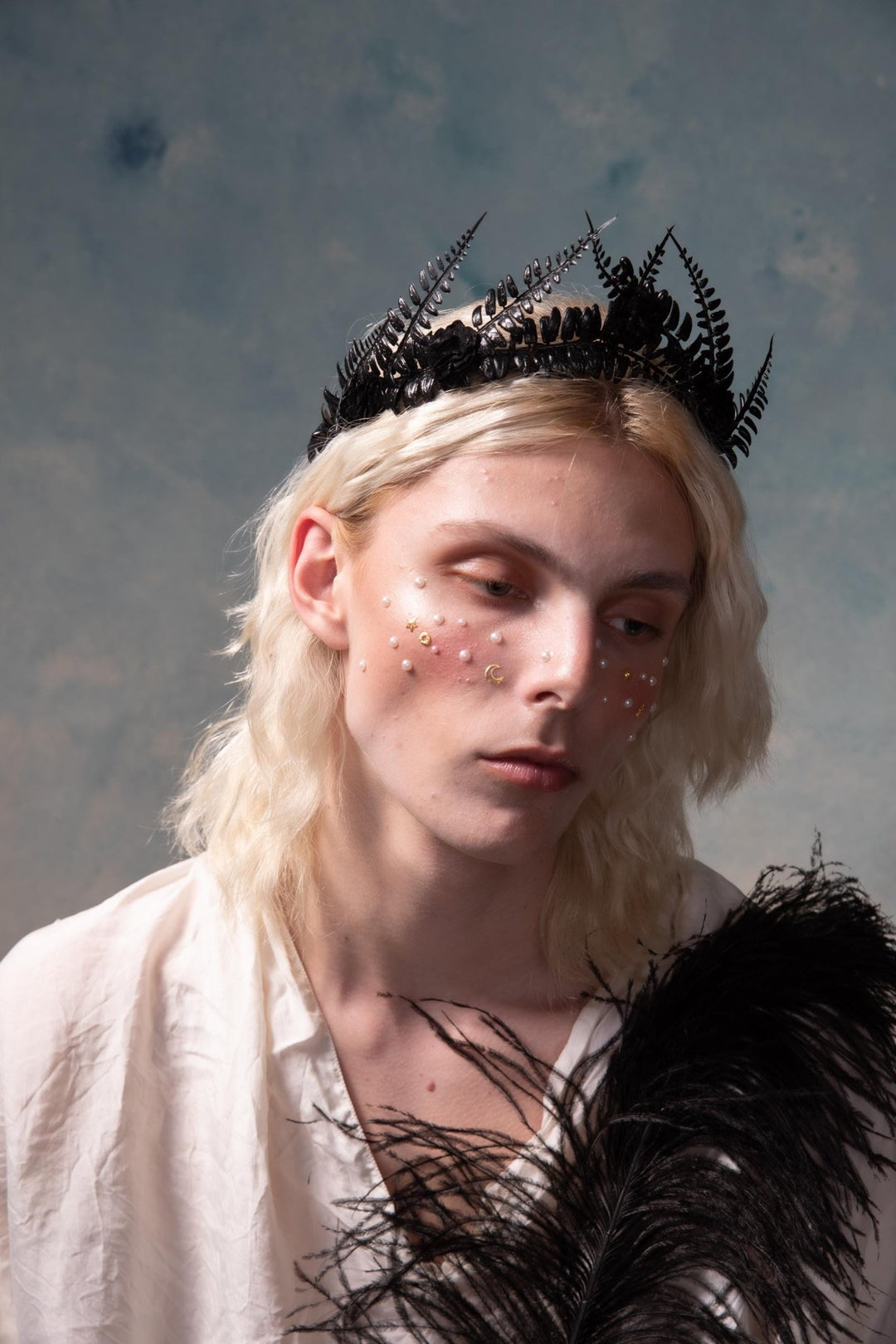 Black Flower Crown: Gothic Wedding Tiara, Pagan Headpiece – handmade floral hair accessory by magaela