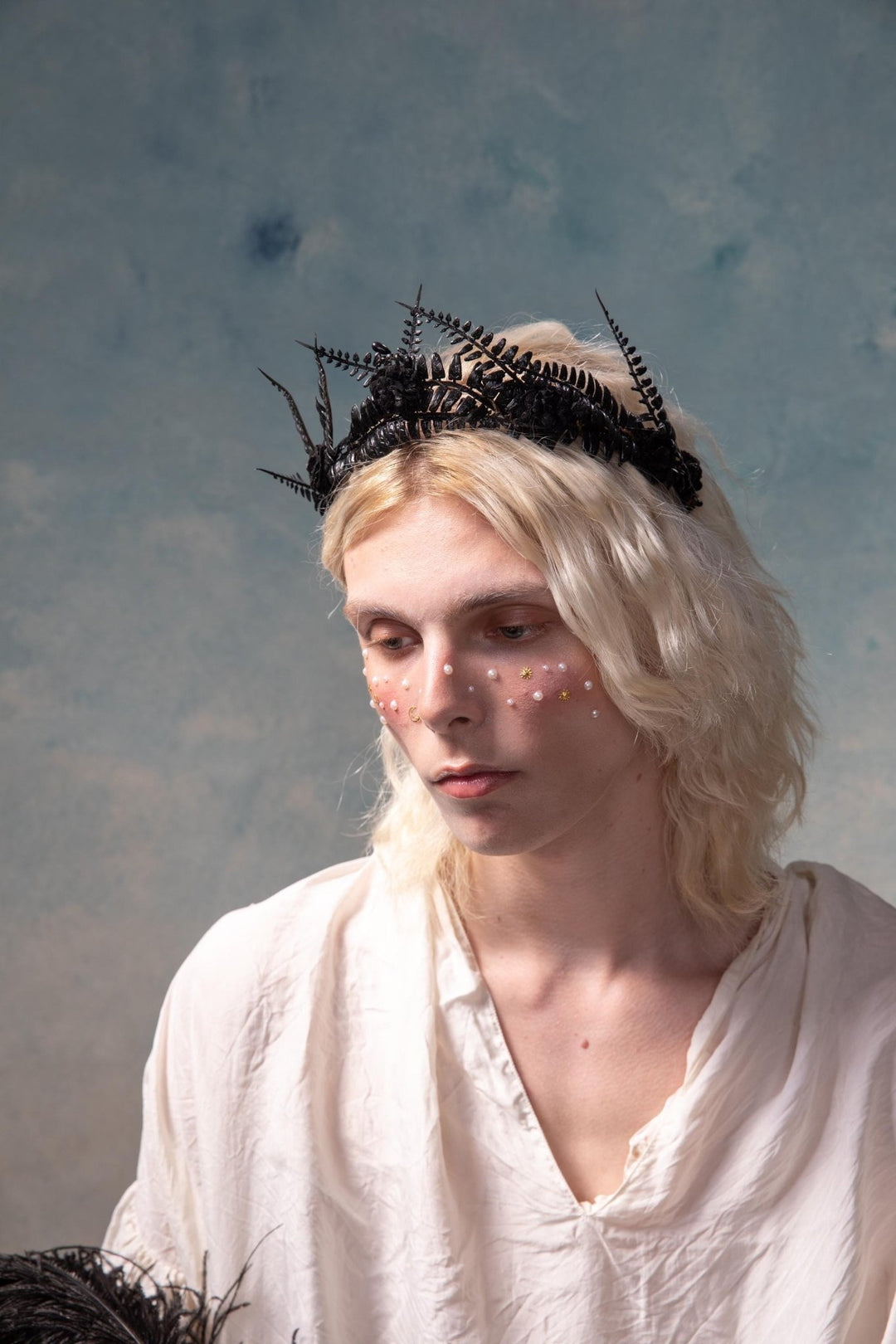 Black Flower Crown: Gothic Wedding Tiara, Pagan Headpiece – handmade floral hair accessory by magaela