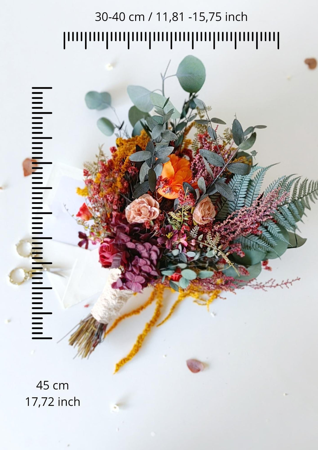 Terracotta Bridal Bouquet: Autumn Wedding Boho Bouquet – handmade floral hair accessory by magaela