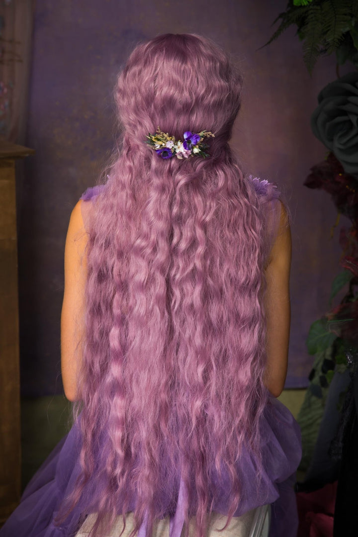 Violet Flower Hair Comb: Purple Bridal Hair Accessory – handmade floral hair accessory by magaela