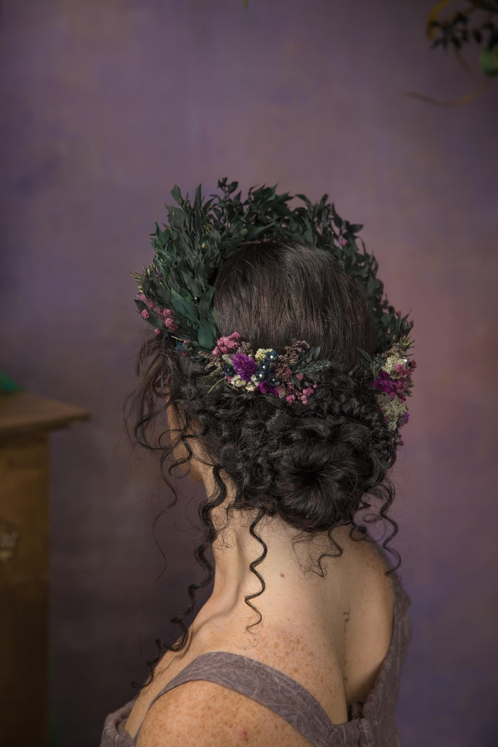 Purple Flower Hair Comb: Autumn Wedding Bridal Hair Accessory – handmade floral hair accessory by magaela